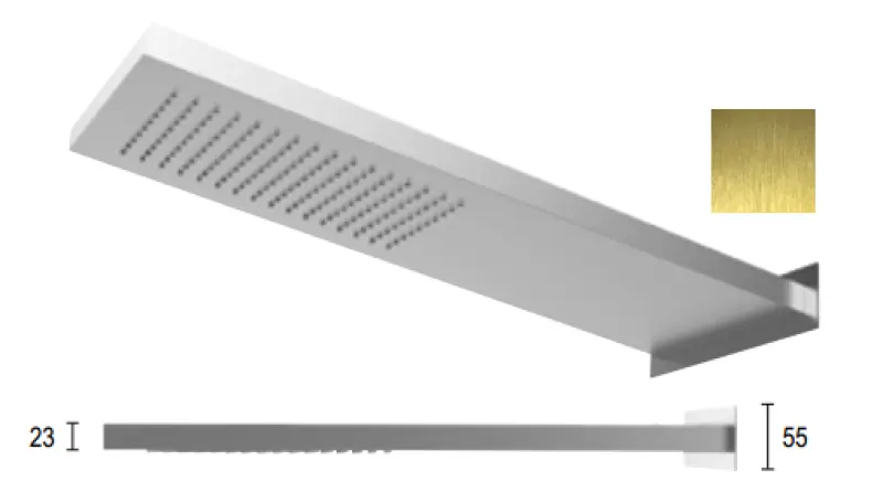 SB Square 316 Душ със стенна връзка главен душ PVD злато 1208955334