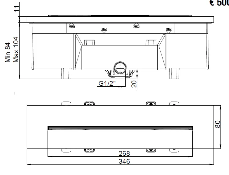 SB 316 Вграден водопад за вана с медно покритие PVD 1208955340