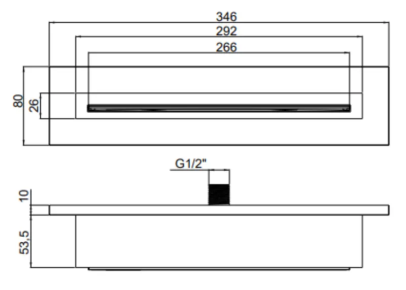 SB Водопад 316 вграден излив за вана напълно от неръждаема стомана 1208955342