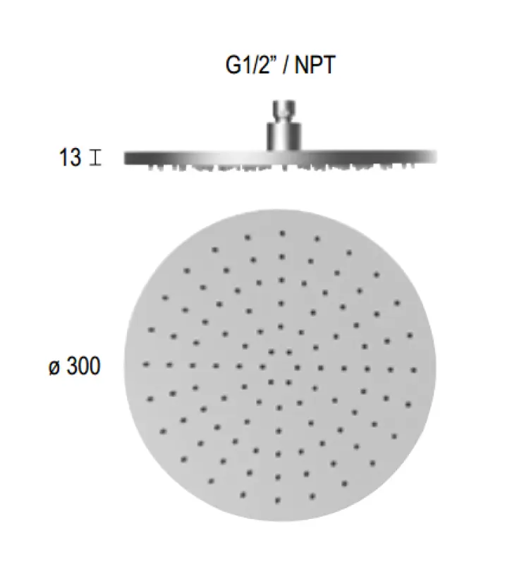 SB Round 316 Душ ръчен душ 30cm PVD пушка метал 1208955346