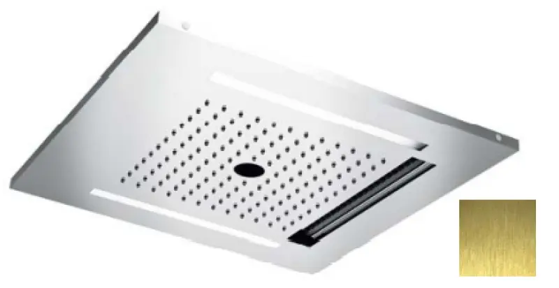 SB Wire-Twist Вграден душ за дъжд с хромотерапия осветление PVD злато 1208955381