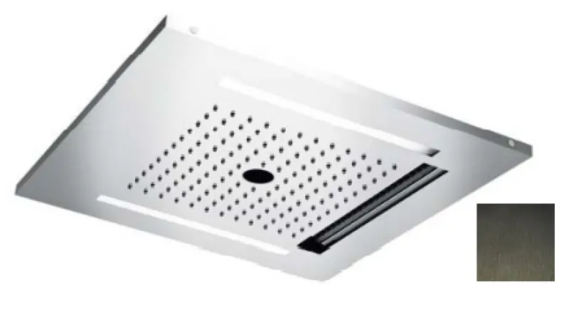 SB Wire-Twist Вграден душ за дъжд с хромотерапия осветление PVD Gun Metal 1208955382