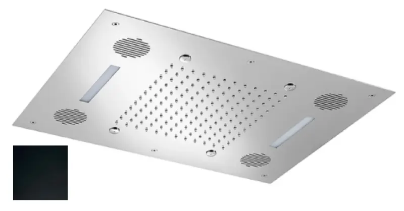 SB Звук & Цвят Вграден душ за дъжд със звук матово черно 1208955388