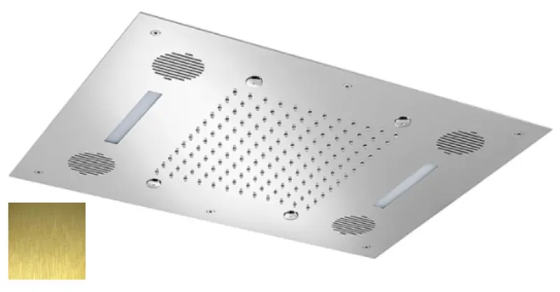 SB Звук и Цвят Вграден душ за дъжд със звук PVD злато 1208955392