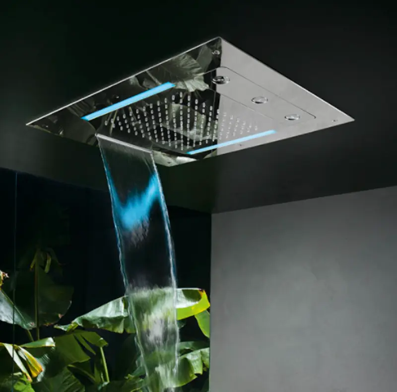 SB Spin Изкушение Хромотерапия вграден дъждовен душ, напълно изработен от неръждаема стомана 1208955394