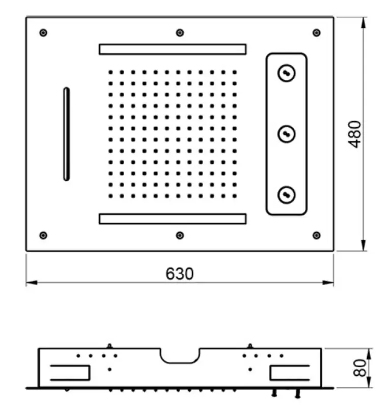 SB Spin Изкушение Хромотерапия Вграден душ за дъжд мат бяло 1208955417