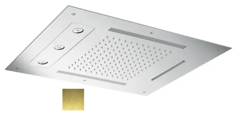 SB Spin Изкушение Хромотерапия Вграден душ за дъжд PVD злато 1208955419