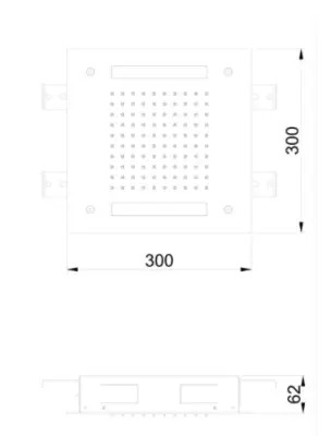 SB Easy Вграден душ за дъжд 30x30см матиран черен с осветление 1208955439