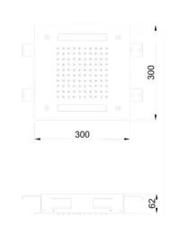 SB Easy Вграден душ за дъжд 30x30см PVD Gun Metal с осветление 1208955443