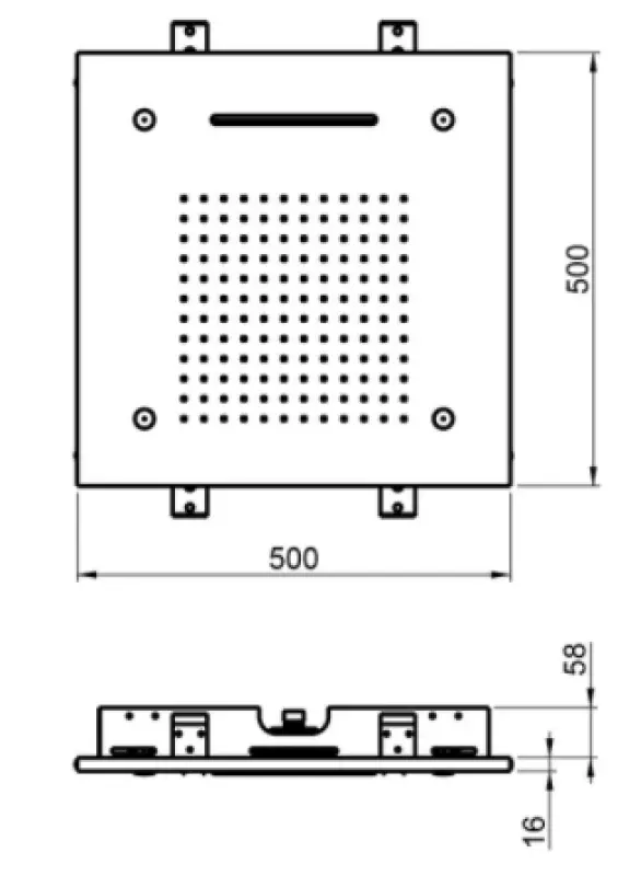 Вграден душ за хромотерапия SB с 3 вида струи 50x50 см PVD Gun Metal 1208955449