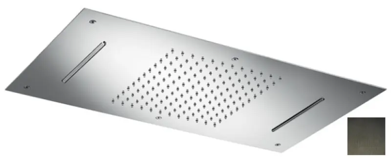 SB Хромотерапия вграден душ за дъжд с двоен водопад PVD Gun Metal 1208955460