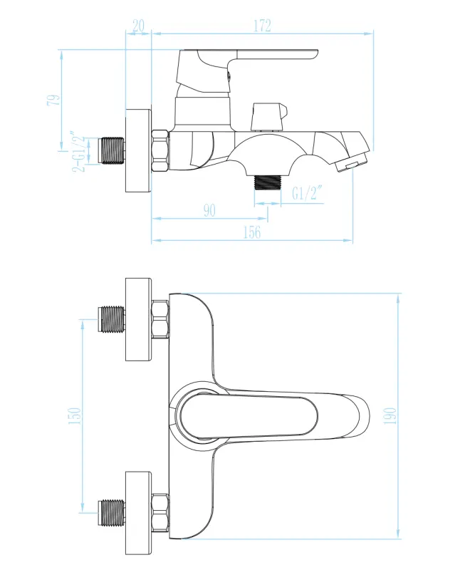 Aquadesign Tours смесител за баня, матово черно