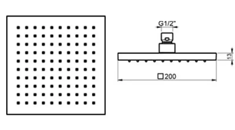 SB Rubinetterie Душ за дъжд Eco Air спестяващ вода, квадратен, в матово бяло, 20x20см 1208955527