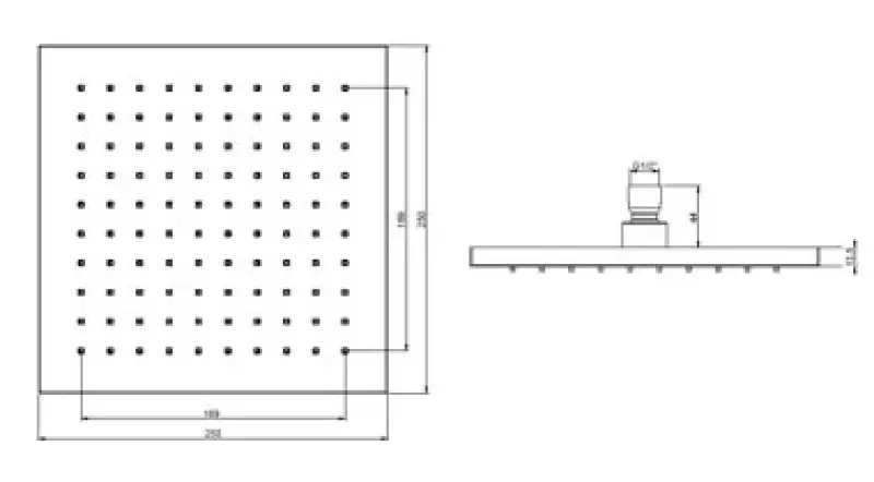 SB Rubinetterie Душ за дъжд Eco Air спестяващ вода квадратен душ Хром 25x25cm 1208955530