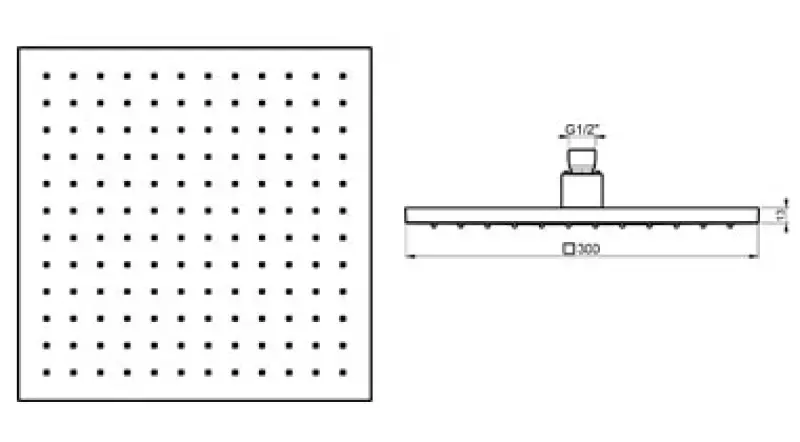 SB Rubinetterie Душ глава Eco Air спестяваща вода квадратна душ глава мат бяло 30x30cm 1208955531
