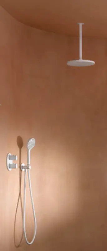 SB кръгъл душ от месинг с глава за душ 30 см матово бяло 1208955623