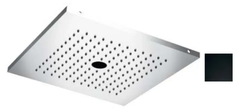 SB Душова тръба със завъртане на струя 38cm квадратна Мат Черна 1208955628