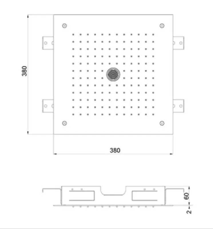 Вграден душ за таван SB със снежни игли 38x38cm PVD Gun Metal 1208955659