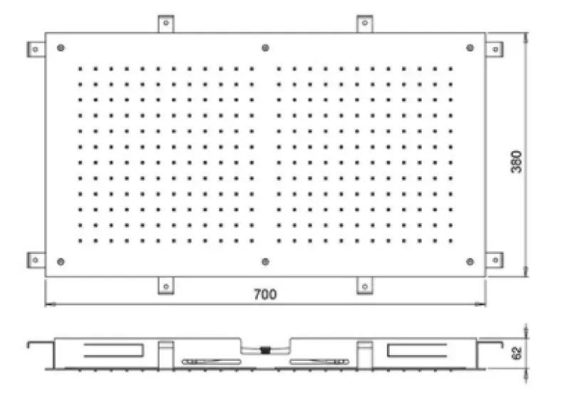SB Изкушение Вграден душ за дъжд прямоъгълен 700x380mm PVD Мед 1208955703