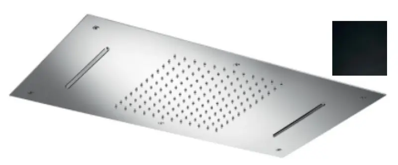 SB Изкушение XXL Вграден душ за дъжд прямоъгълен 2-струен Мат Черен 1208955706