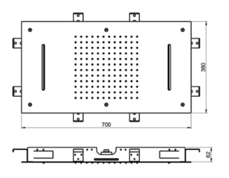SB Изкушение XXL Вграден душ за дъжд правоъгълен 2-струен Мат Бял 1208955707