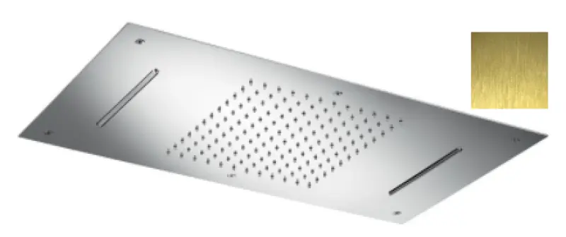 SB Изкушение XXL Вграден душ за дъжд правоъгълен 2-струен PVD Злато 1208955710