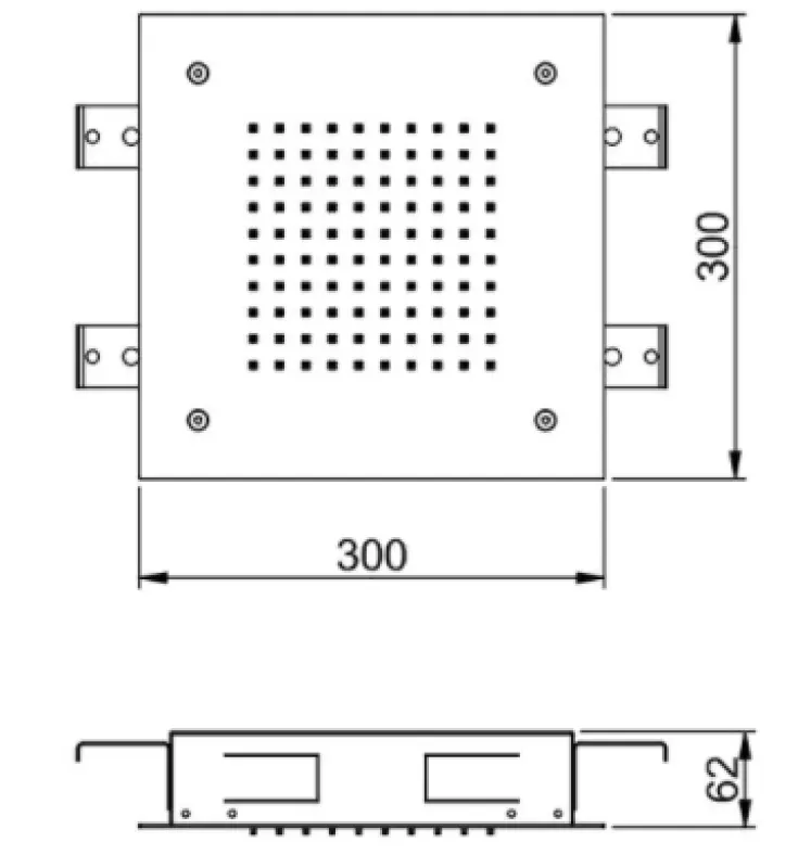 SB Изкушение Вграден душ за дъжд квадратен 30x30cm целият неръждаема стомана 1208955717