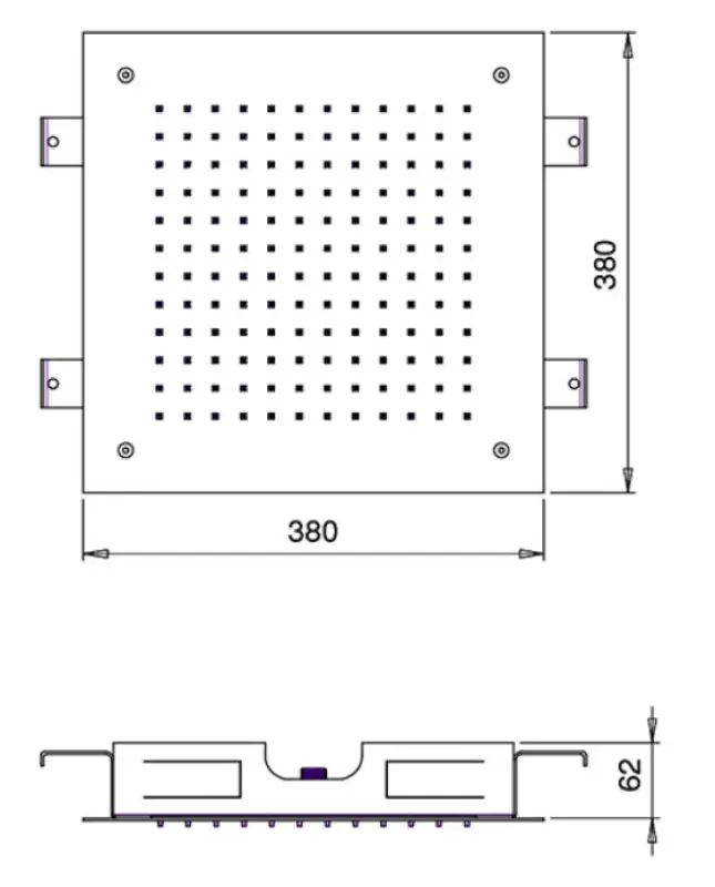 SB Temptation Вграден душ за дъжд, квадратен 38x38cm PVD Gun Metal 1208955764