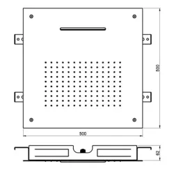 SB Square XL Вграден душ за дъжд с 2 струи Мат Бял 1208955768
