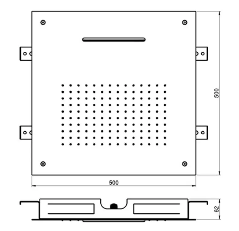 SB Square XL Вграден душ за дъжд с 2 струи Мат Бял 1208955768