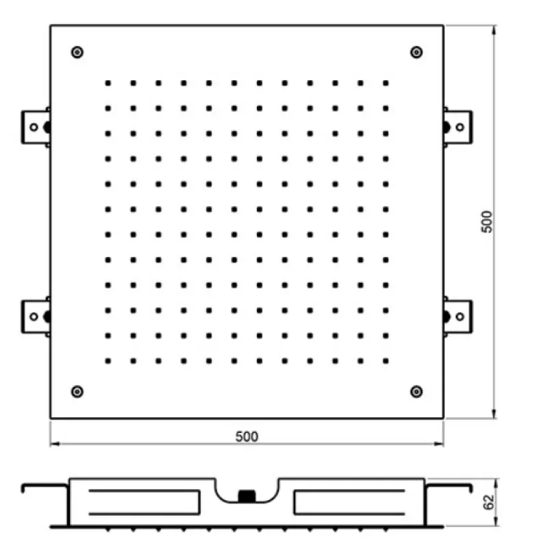 SB Изкушение вграден душ за дъжд квадратен 50x50cm PVD Мед 1208955778