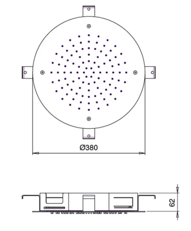 SB Кръгла изкушение Вграден душ за дъжд 38 см Мат бяло 1208955801