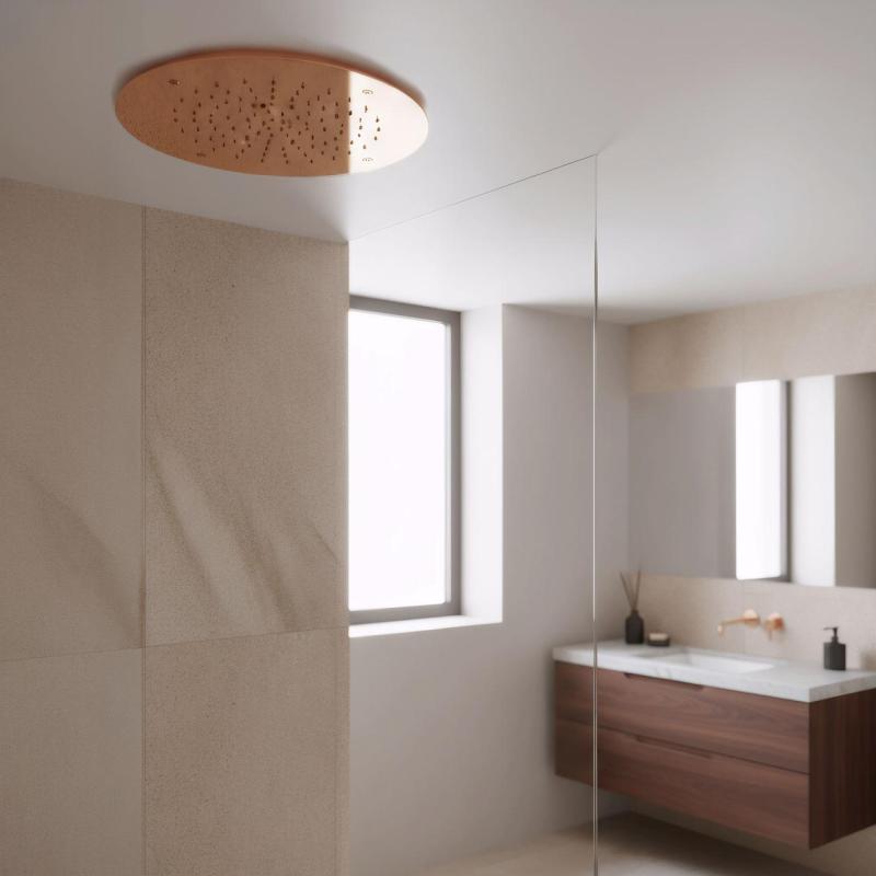 SB кръгла изкушение вграден душ за дъжд 50 см PVD Мед 1208955808