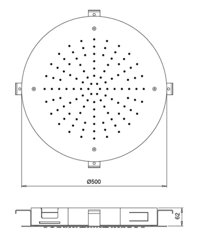 SB кръгла изкушение вграден душ за дъжд 50 см PVD Мед 1208955808