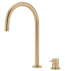Waterevolution Flow 2-отворен смесител за умивалник с висок U 200 mm излив Light Gold T1122UWGE