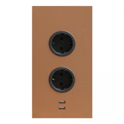 Indux 2ST22 Енергийна колона с 2 контакта и 2 USB връзки, Мед