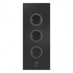 Indux 3ST29 Енергийна колона с 3 контакта и 2 USB връзки, Черна