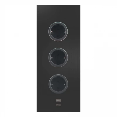 Indux 3ST29 Енергийна колона с 3 контакта и 2 USB връзки, Черна