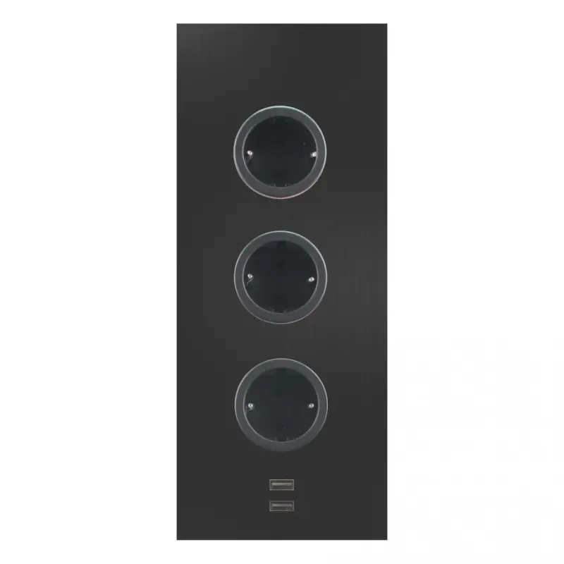 Indux Corner Енергиен стълб с 3 контакта, заземен и двойно USB-A&amp;C зарядно устройство, черен 1208955899