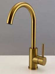 Quadri York Кухненски смесител PVD мат злато с въртящ се чучур 1208955905