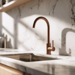 Quadri York кухненски смесител PVD от четкана мед с въртящ се чучур 1208955906