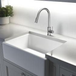 Quadri Leeds Кухненски смесител с издърпващ се душ с 2 позиции, четкана стомана 1208955909