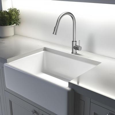 Quadri Leeds Кухненски смесител с издърпващ се душ с 2 позиции, четкана стомана 1208955909