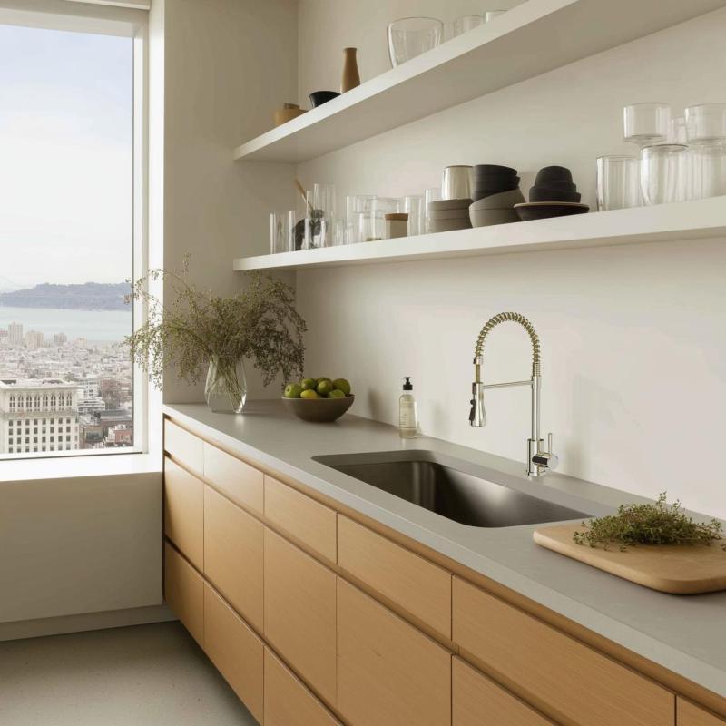 Quadri Derby Кухненски смесител с гъвкав чучур и душ с 2 вида струи, неръждаема стомана 1208955916