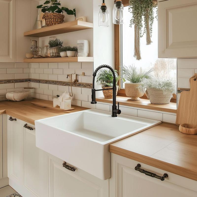 Quadri Derby кухненски смесител с гъвкав чучур и душ с 2 вида струя, матово черно 1208955917