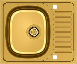 Аквадизайн Рудолф Златна PVD Мивка 580x480mm Надплот с Отцедник, Обратима - 1208955926