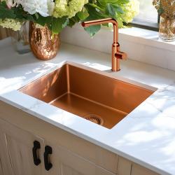 Quadri Stamford Кухненски миксер с издърпващ се чучур, PVD мед 1208956083