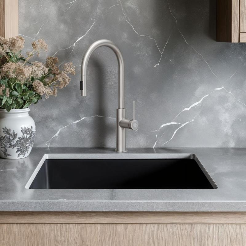 Quadri Retford Кухненски миксер от неръждаема стомана с изваждащ се чучур и душ функция 1208956088