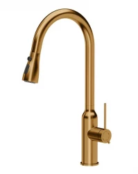 Quadri Stamford Кухненски смесител с изтеглящ се чучур и душ функция, меден 1208956094