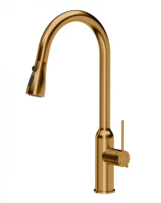 Quadri Stamford Кухненски смесител с изтеглящ се чучур и душ функция, меден 1208956094